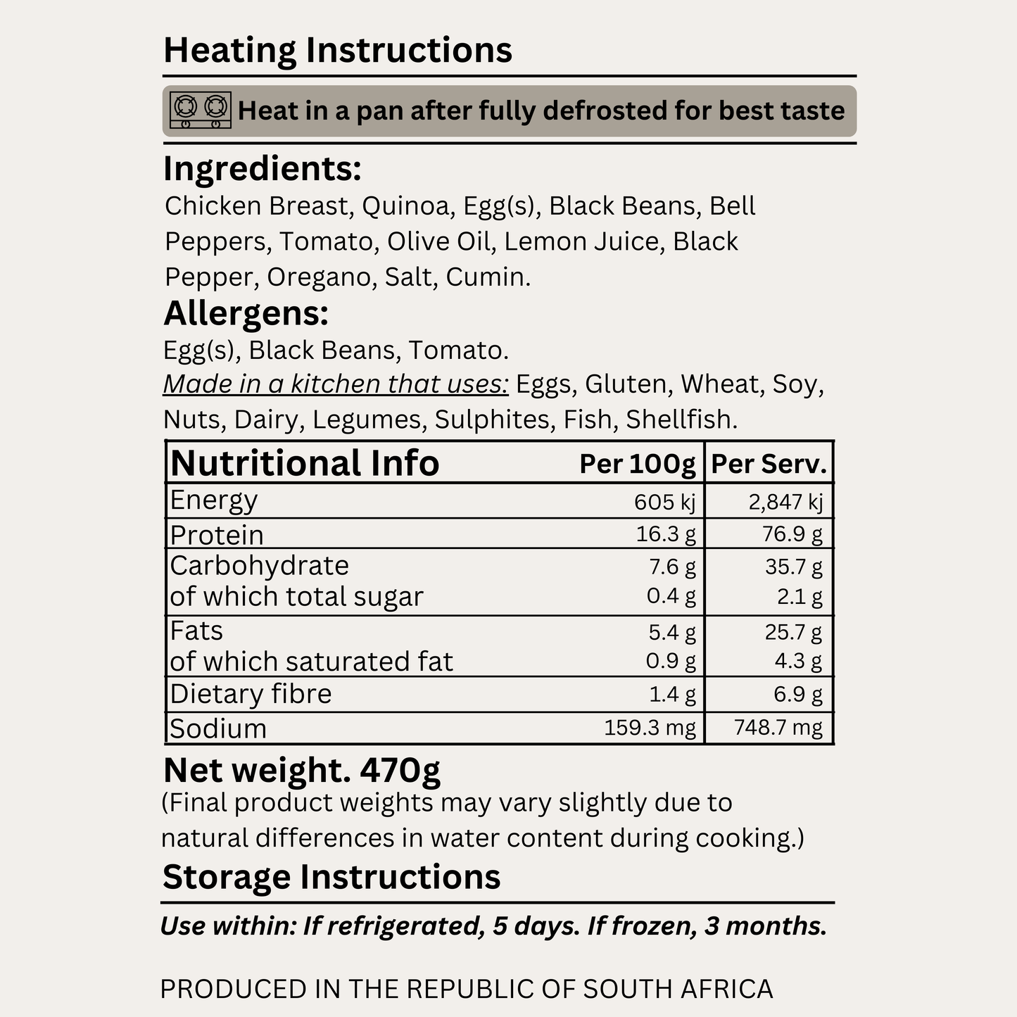 Macro&Micro High Protein Chicken Quinoa Power Bowl Pre Made Meal Ingredients