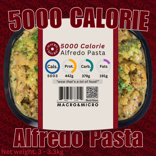 Macro&Micro 5000 Calorie Pre Made Meal Alfredo Pasta.
Capetown Meal Prep