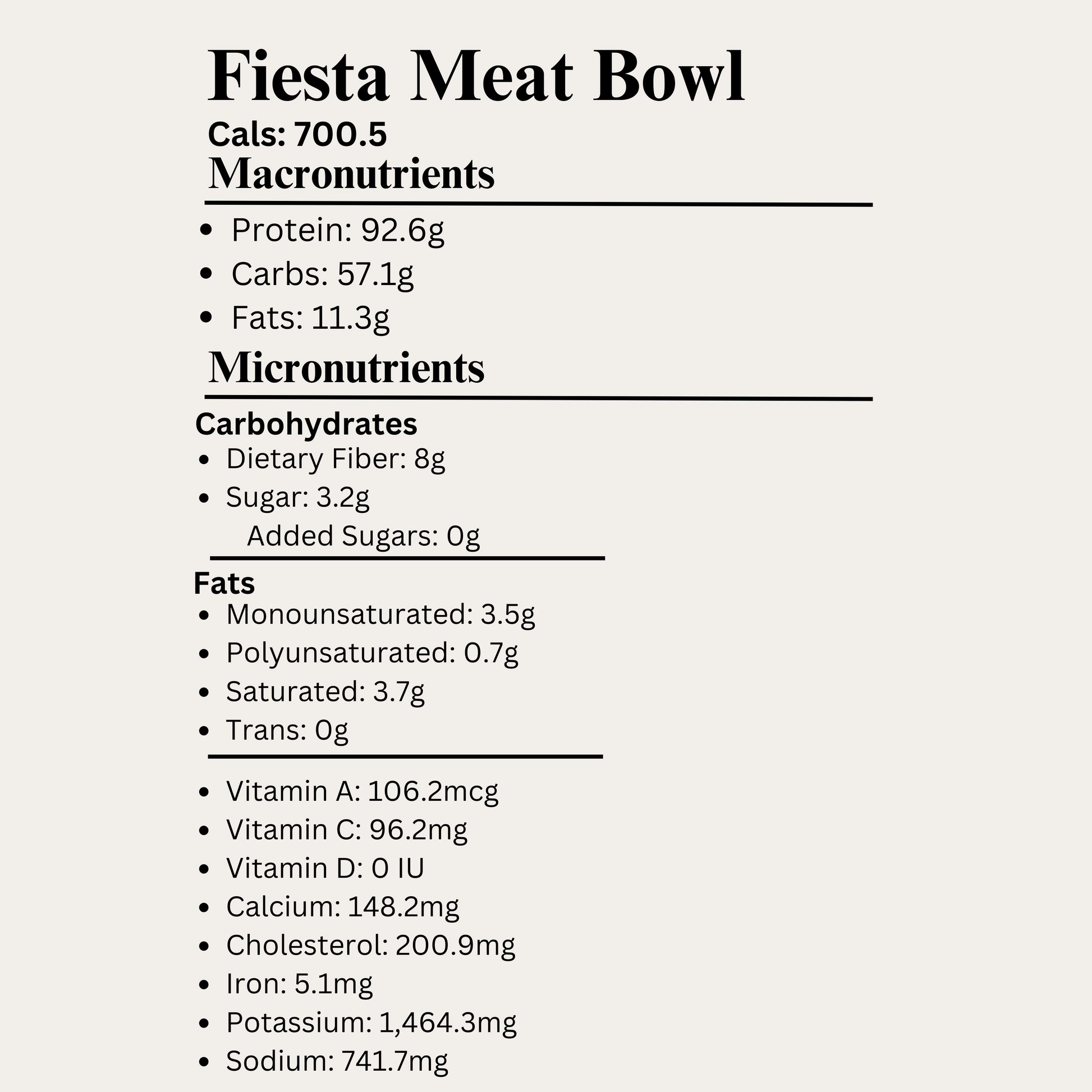 Macro&Micro High Protein Fiesta Meat Bowl Pre Made Meal Ingredients