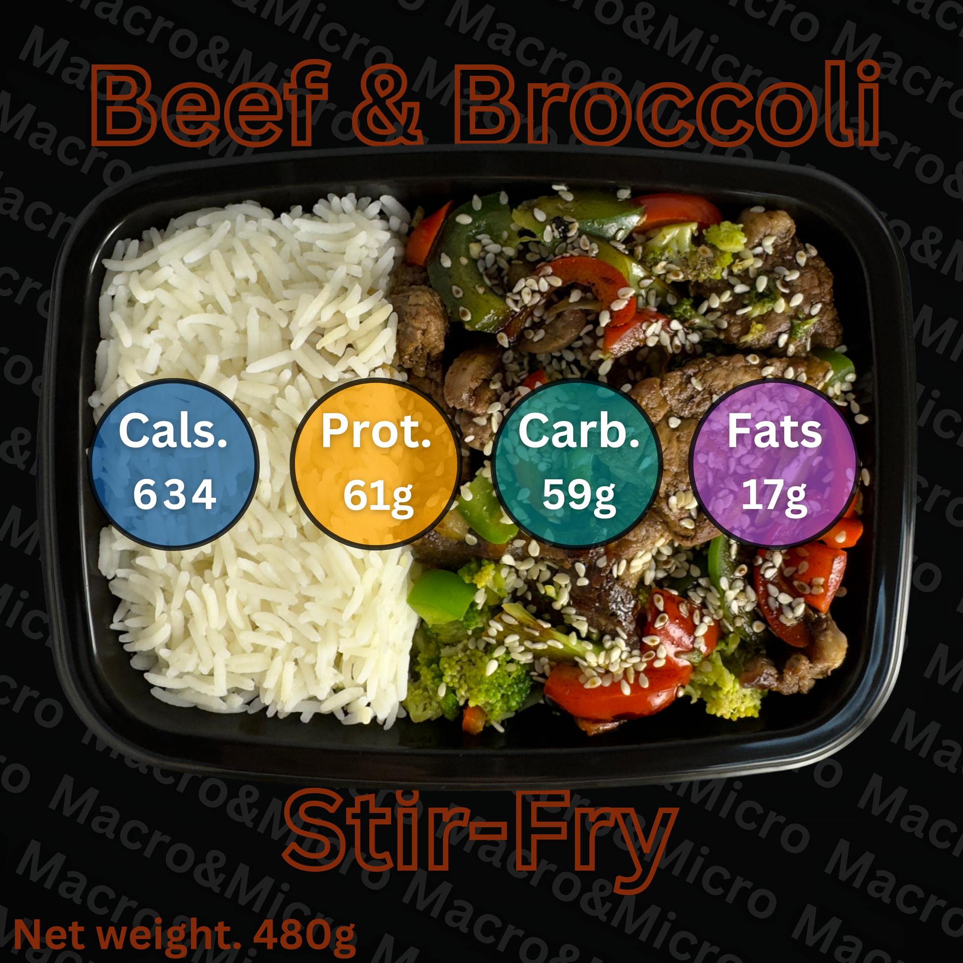 Macro&Micro High Protein Meal Prep Cape Town Beef & Broccoli Stir-Fry.