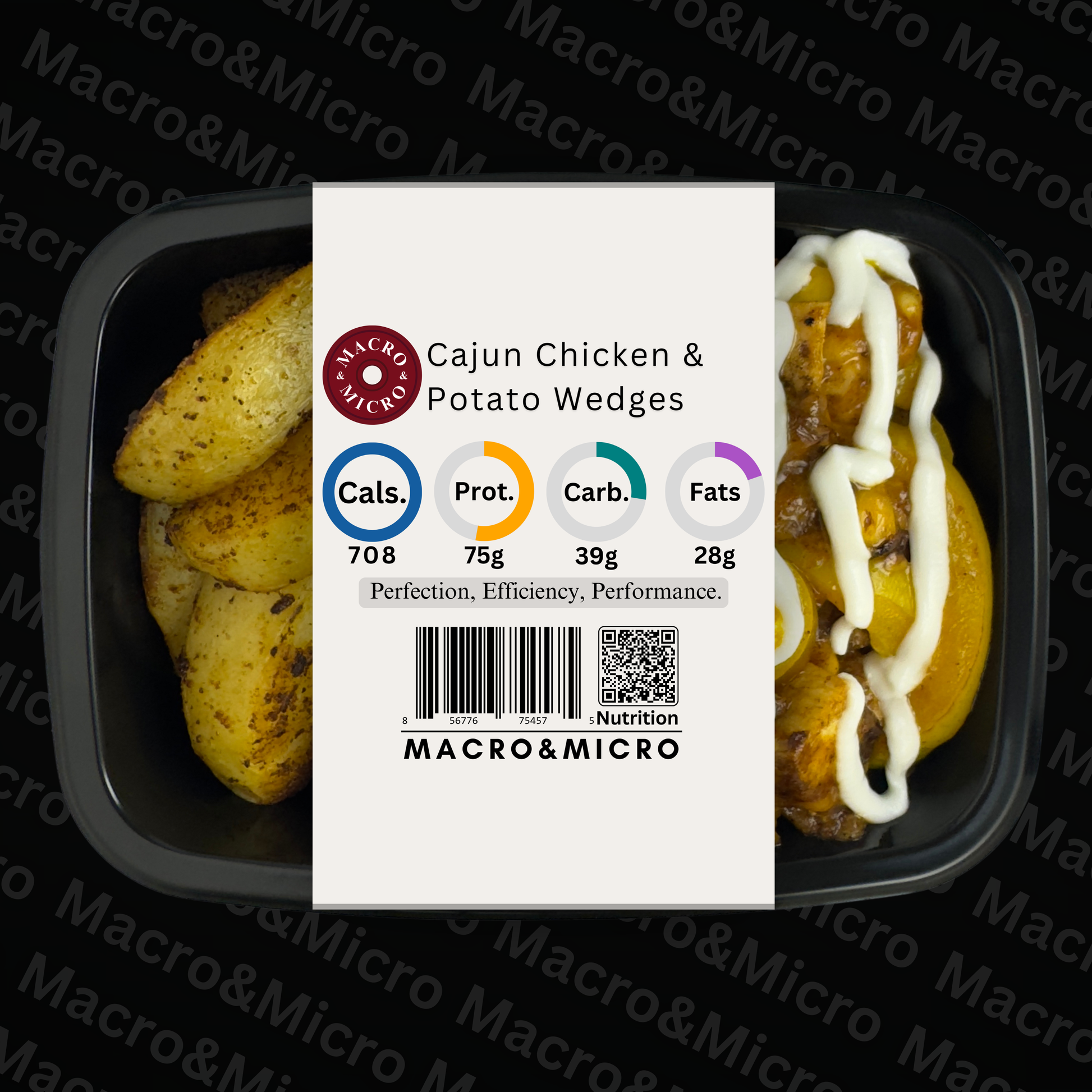 Macro&Micro High Protein Meal Prep Cape Town Cajun Chicken & Potato Wedges.