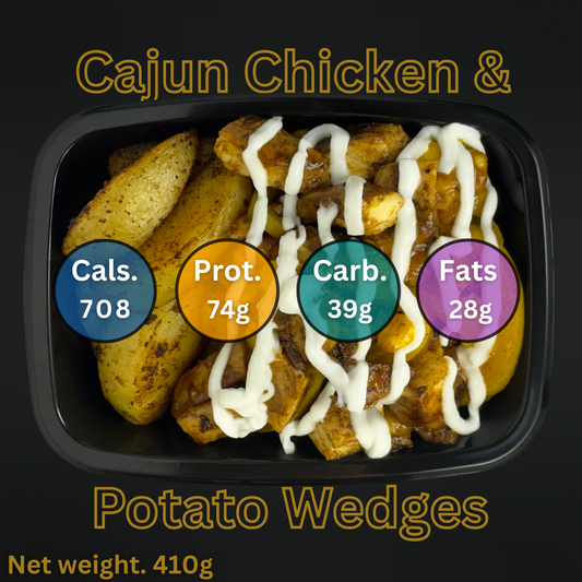 Macro&Micro High Protein, Cajun Chicken & Potato Wedges Pre Made Meal