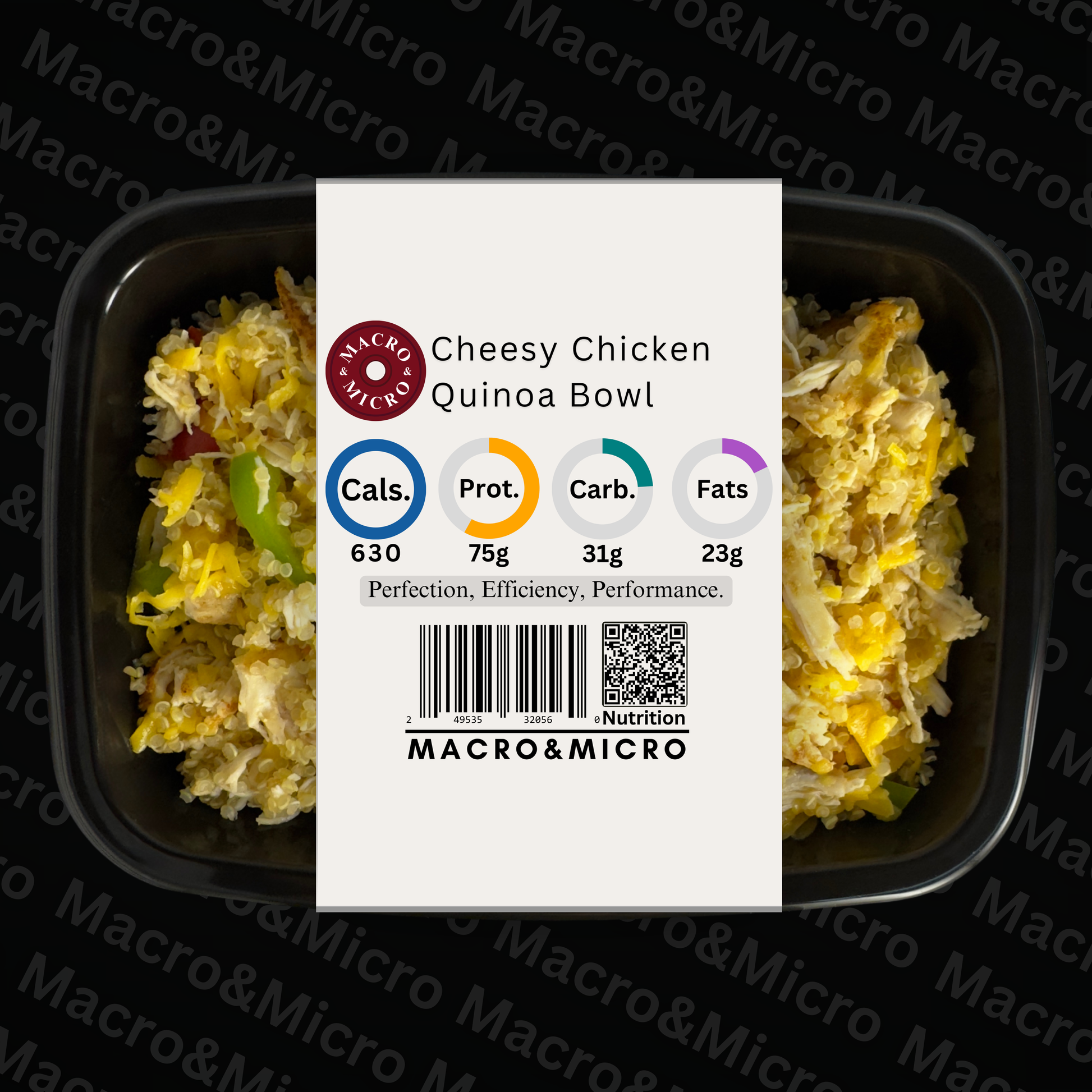 Macro&Micro High Protein Meal Prep Cape Town Cheesy Chicken Quinoa Bowl.