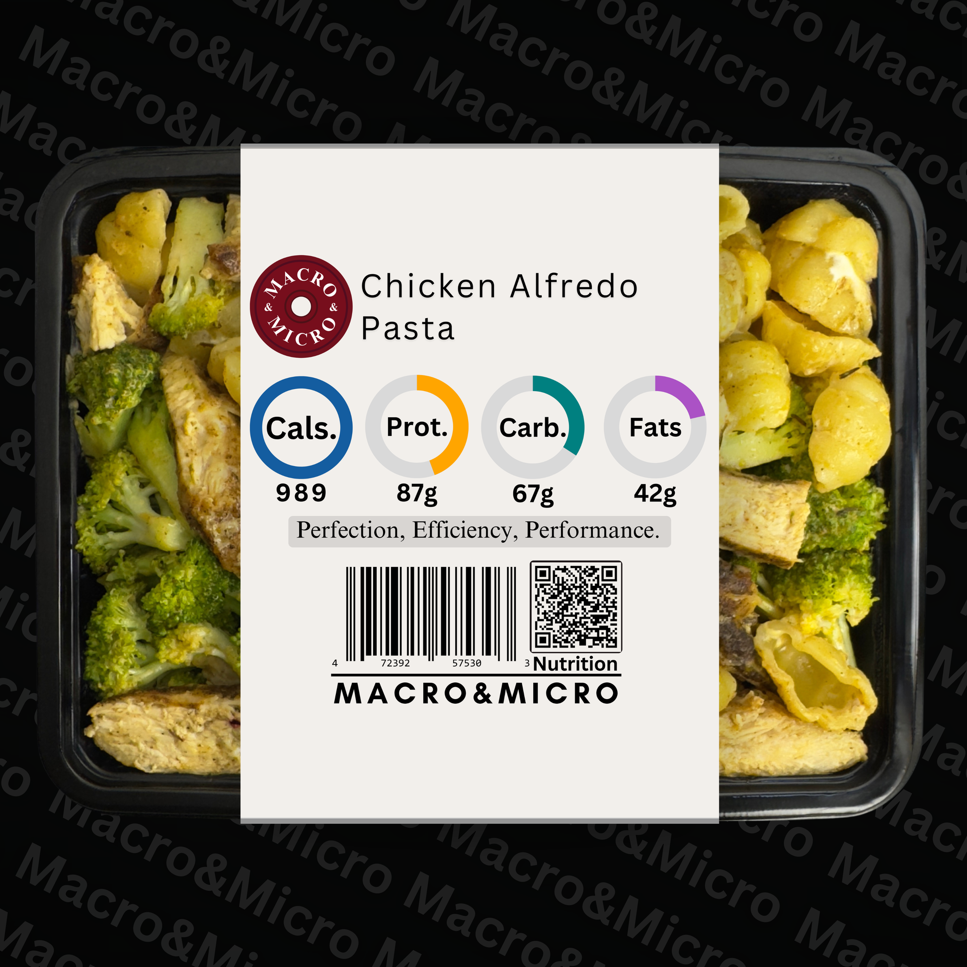 Macro&Micro High Protein Meal Prep Cape Town Chicken Alfredo Pasta.