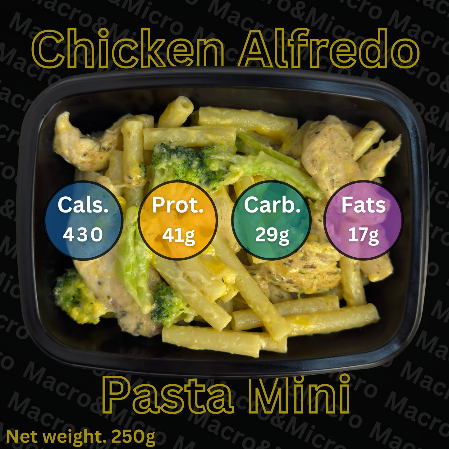 Macro&Micro High Protein Meal Prep Cape Town Chicken Alfredo Pasta Mini.