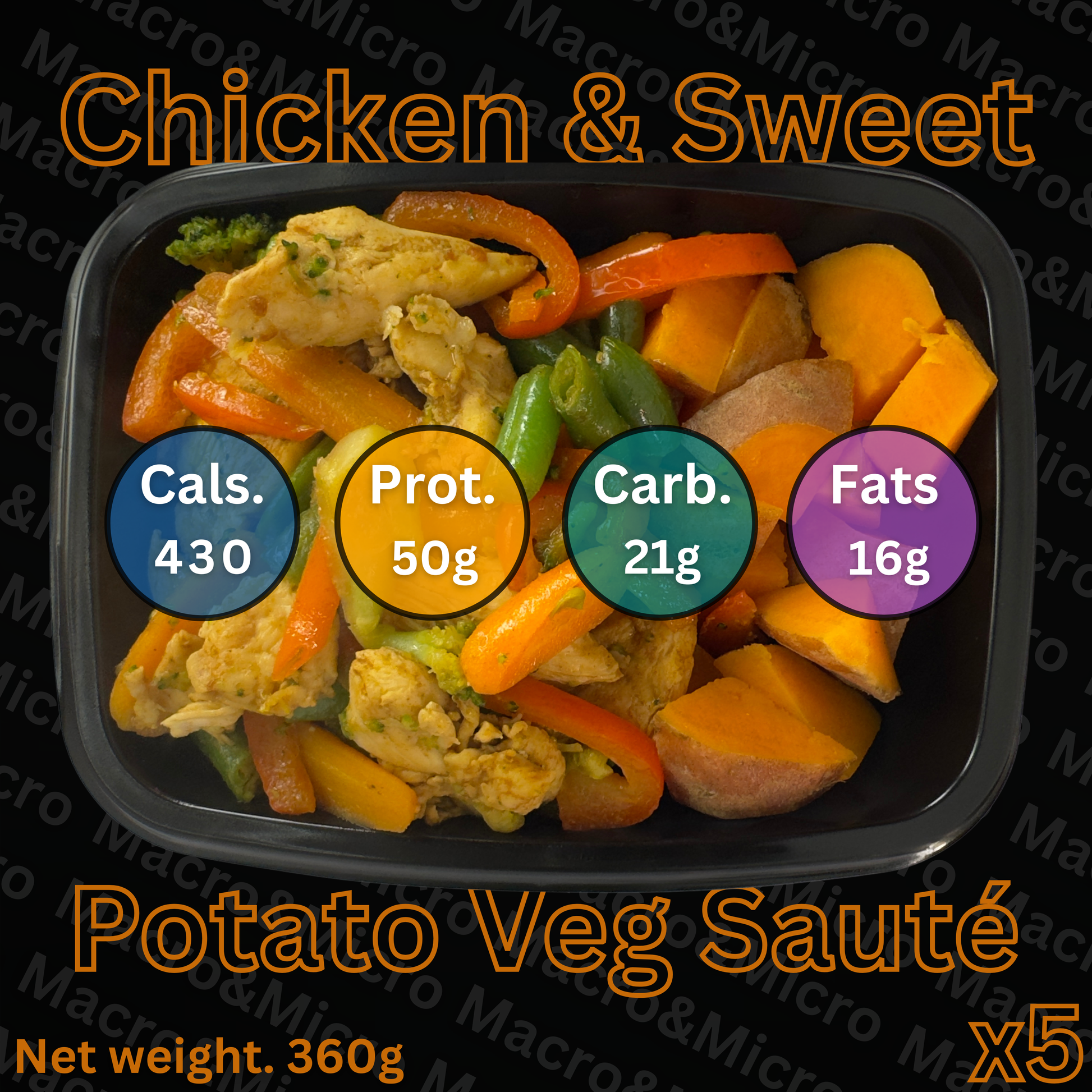 Macro&Micro High Protein Pre Made Meal Cape Town: Chicken & Sweet Potato Veg Saute