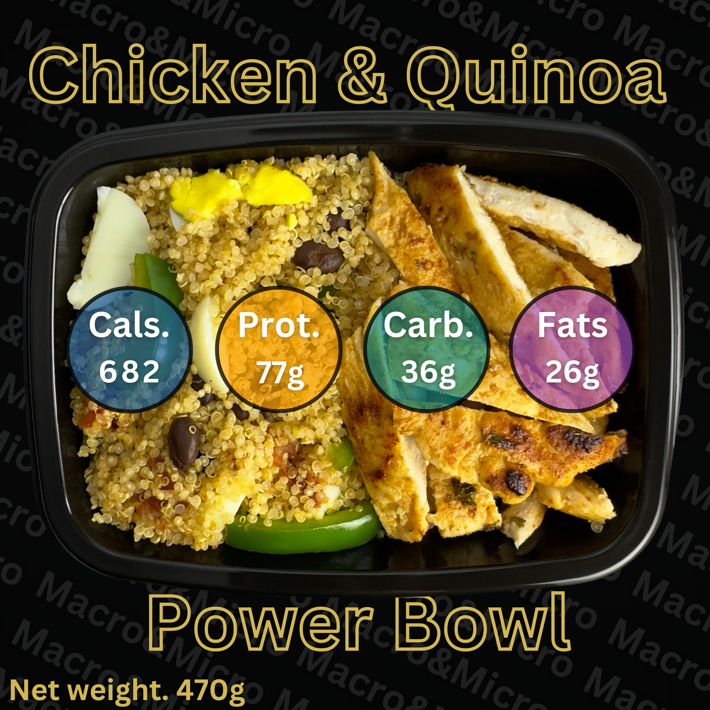 Macro&Micro High Protein Meal Prep Cape Town Chicken & Quinoa Power Bowl.