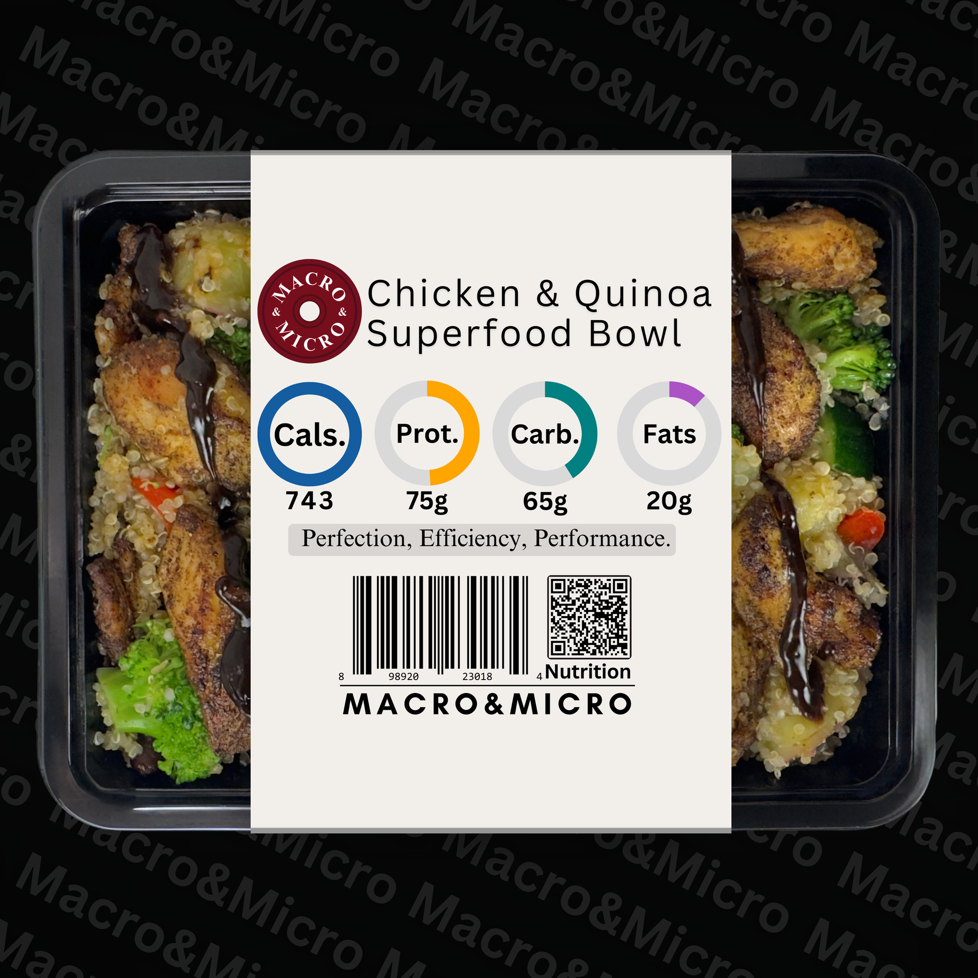Macro&Micro High Protein Meal Prep Cape Town Chicken & Quinoa Superfood Bowl.