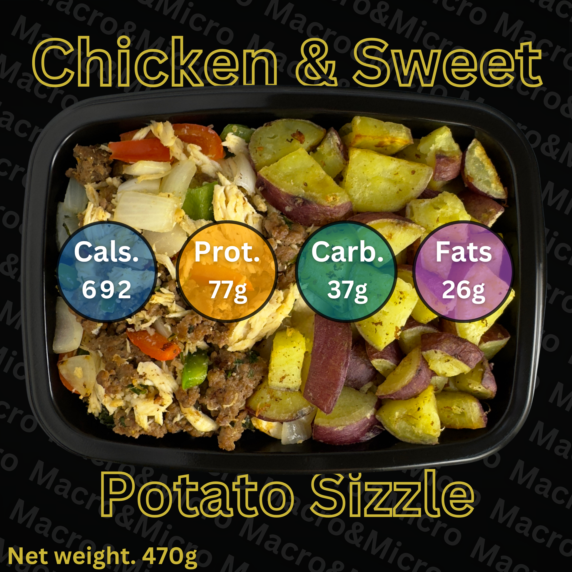 Macro&Micro High Protein Meal Prep Cape Town Chicken & Sweet Potato Sizzle.