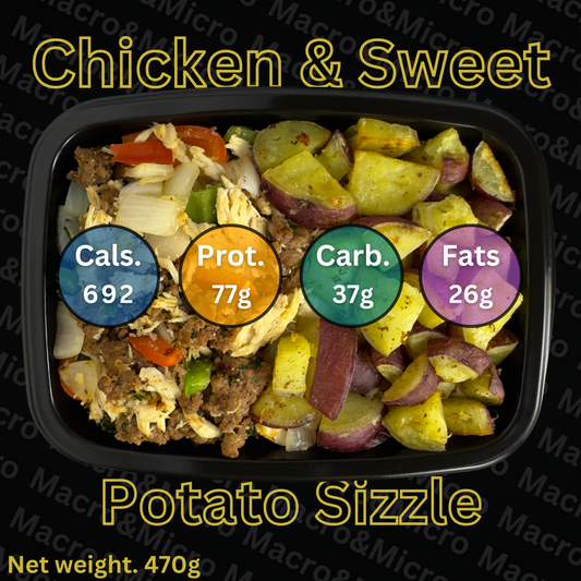 Macro&Micro High Protein Meal Prep Cape Town Chicken & Sweet Potato Sizzle.