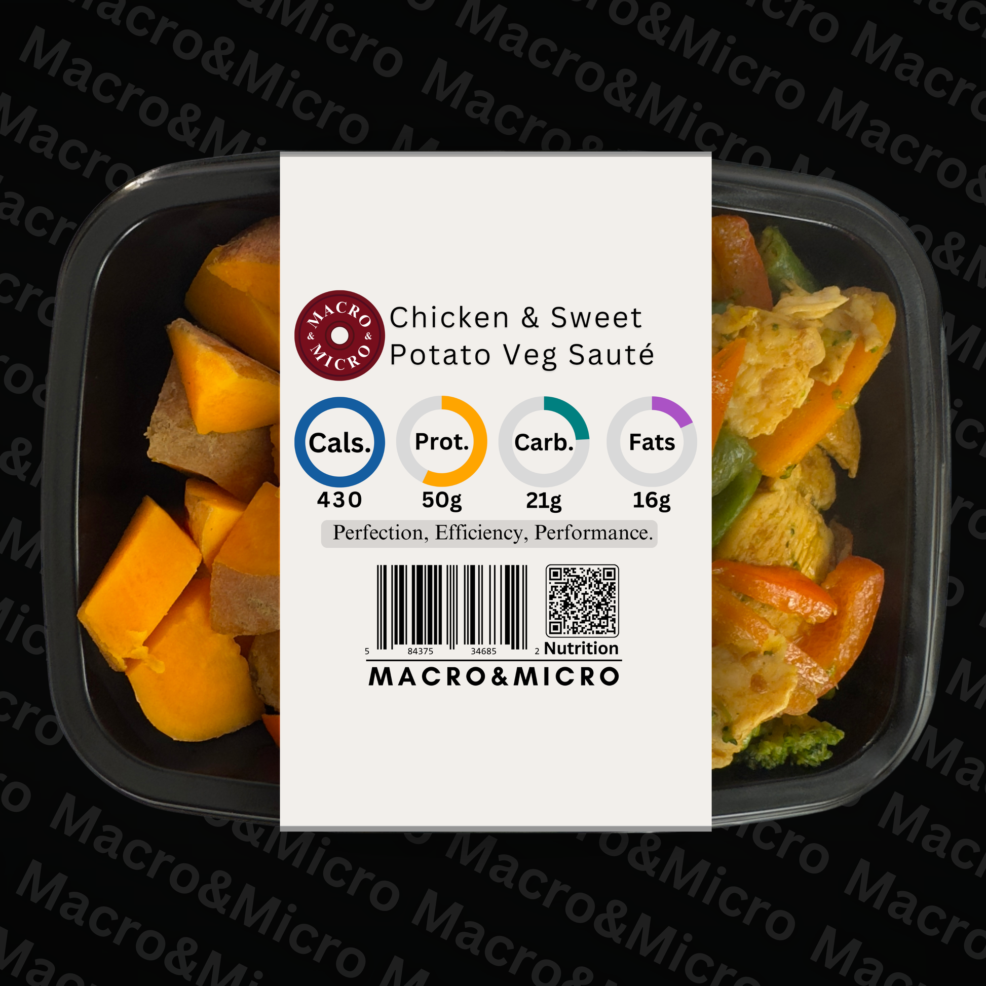 Macro&Micro High Protein Meal Prep Cape Town Chicken & Sweet Potato Veg Saute.