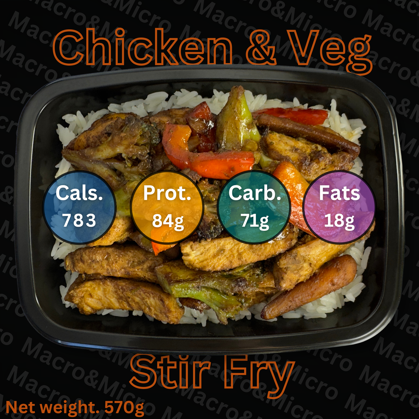 Macro&Micro High Protein Meal Prep Cape Town Chicken & Veg Stir Fry.