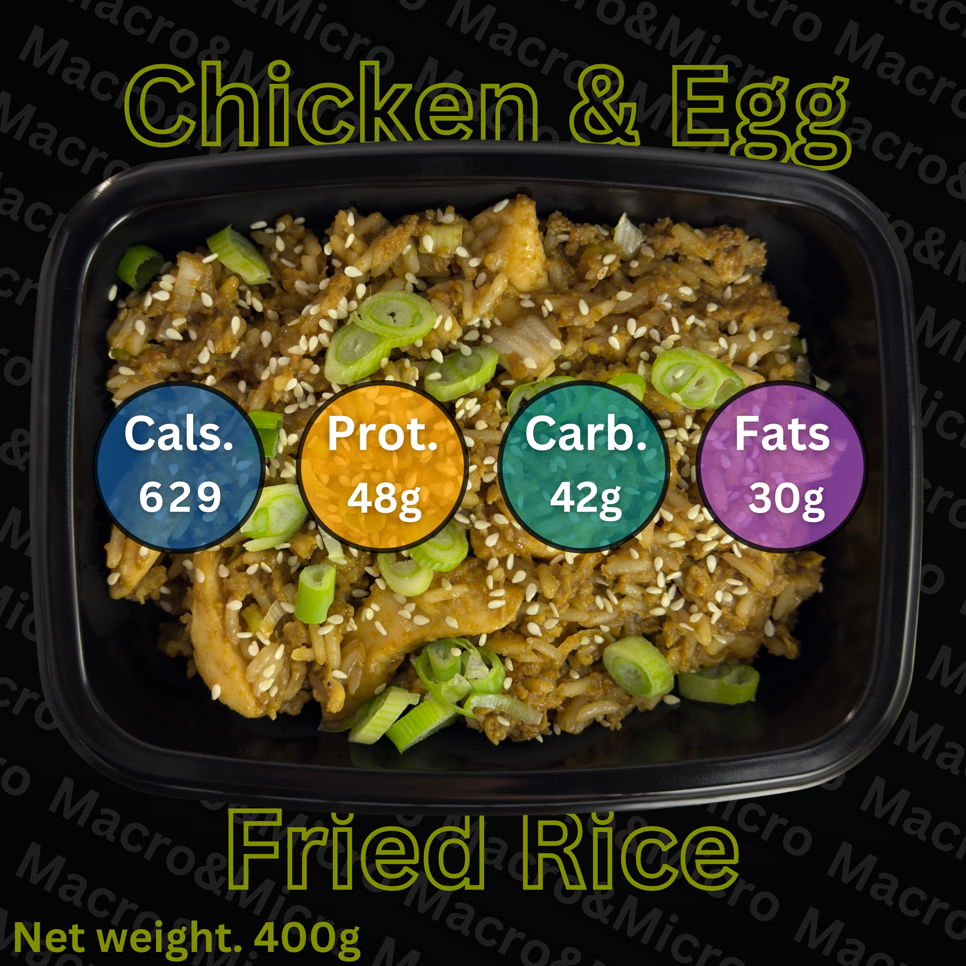 Macro&Micro High Protein Meal Prep Cape Town Egg & Chicken Fried Rice.