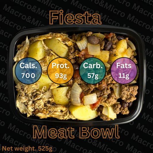 Macro&Micro High Protein Meal Prep Cape Town Fiesta Meat Bowl.