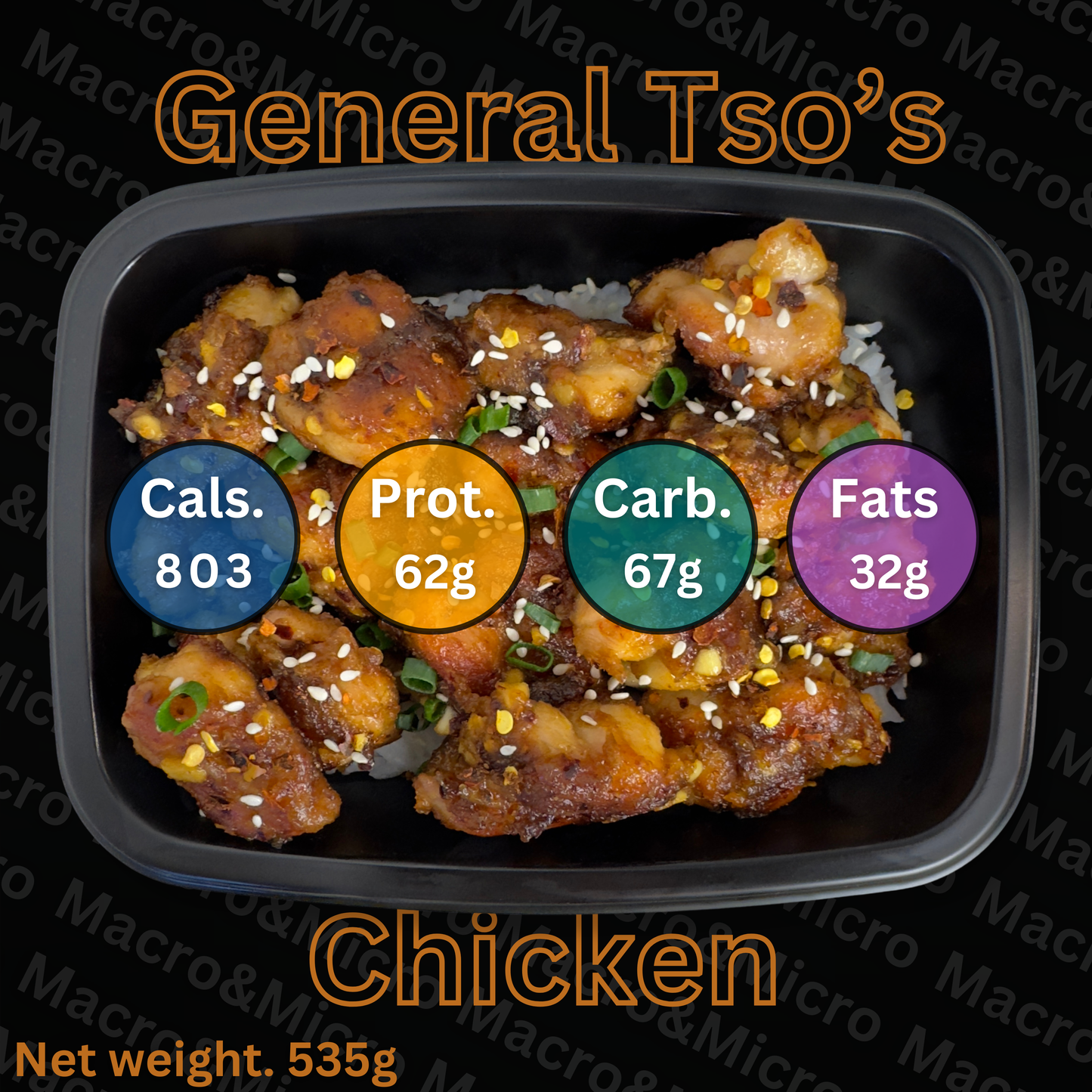 Macro&Micro High Protein Meal Prep Cape Town General Tsos Chicken.