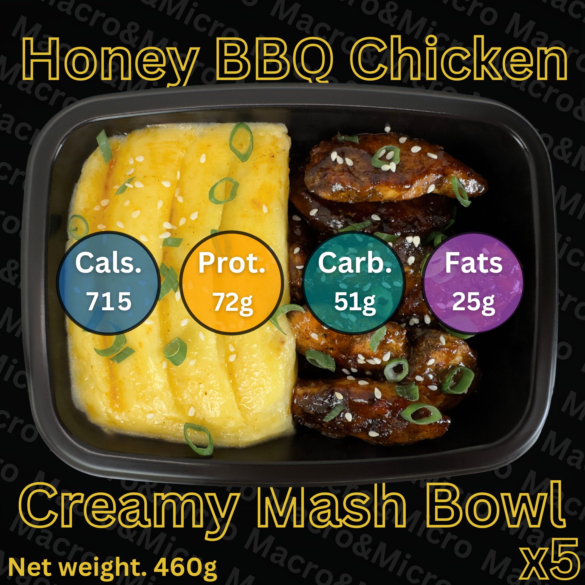 Macro&Micro High Protein Pre Made Meal Cape Town: Honey BBQ Chicken Creamy Mash Bowl