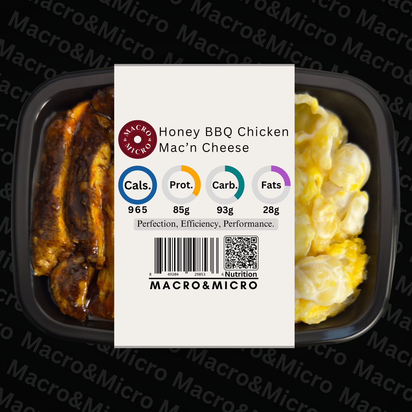 Macro&Micro High Protein Meal Prep Cape Town Honey BBQ Chicken Mac & Cheese.
