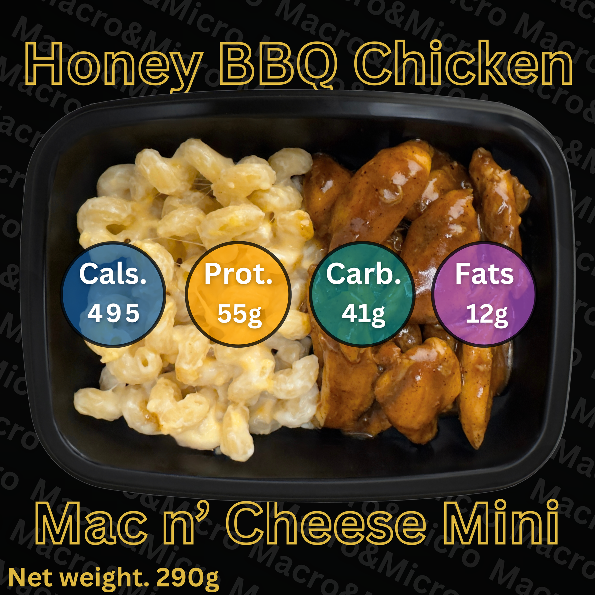 Macro&Micro, Honey BBQ Chicken Mac n' Cheese Mini, Capetown mealprep