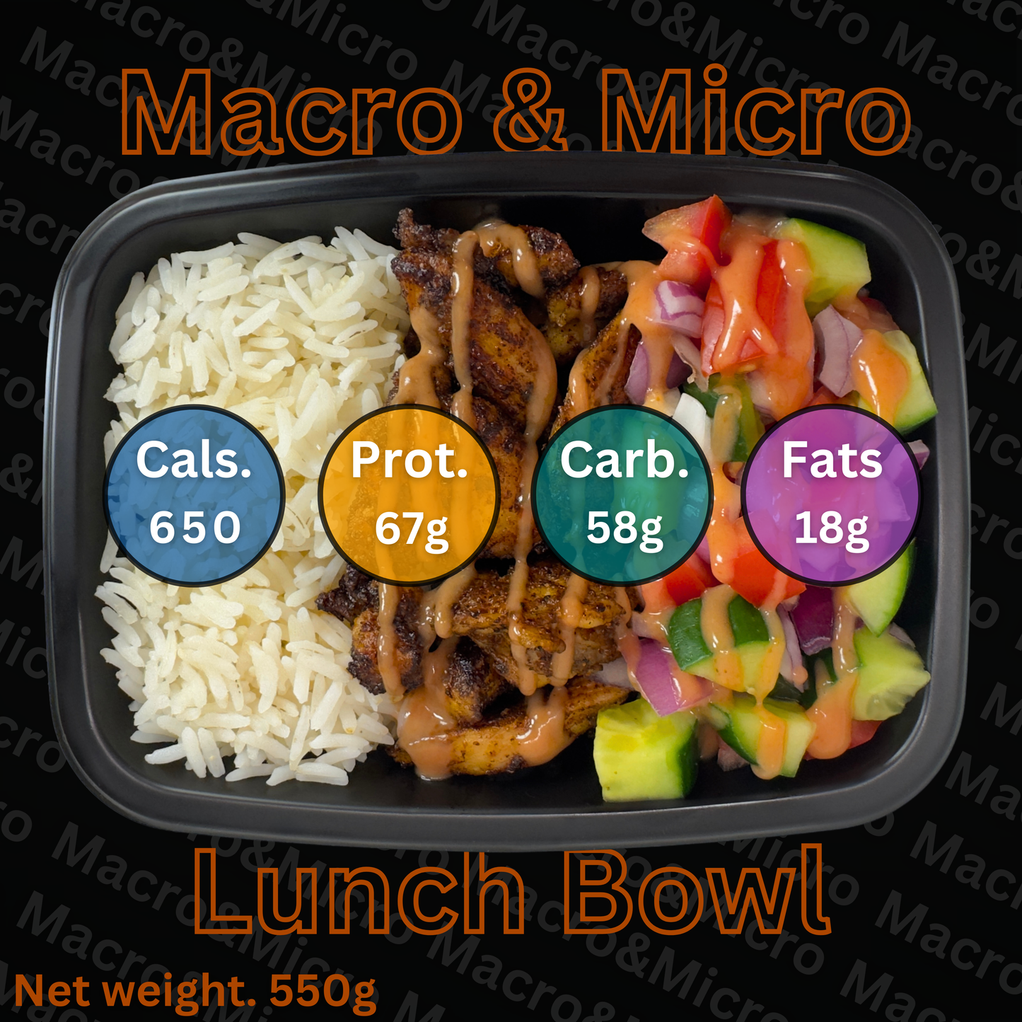 Macro&Micro High Protein Meal Prep Cape Town Macro and Micro Lunch Bowl.