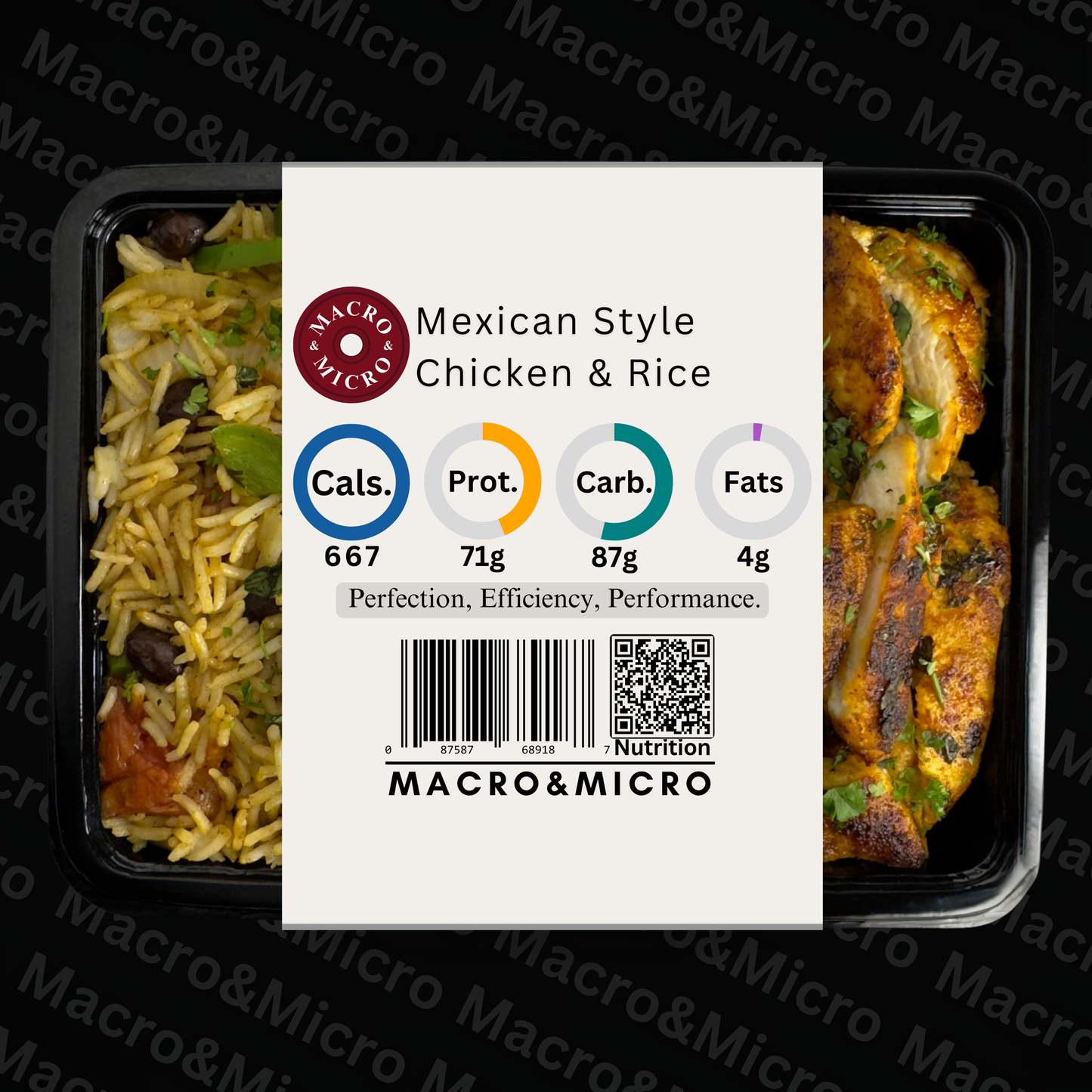 Macro&Micro High Protein Meal Prep Cape Town Mexican Style Chicken & Rice.