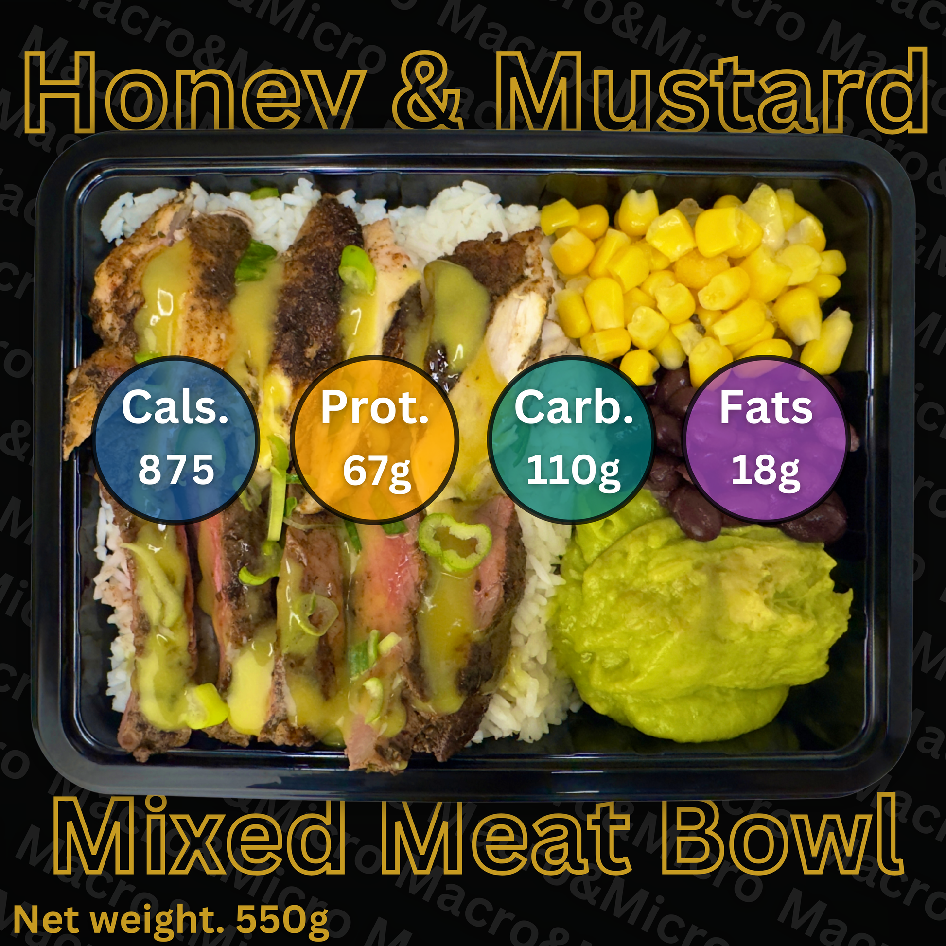 Macro&Micro Honey & Mustard Mixed Meat Bowl.
Capetown Meal Prep