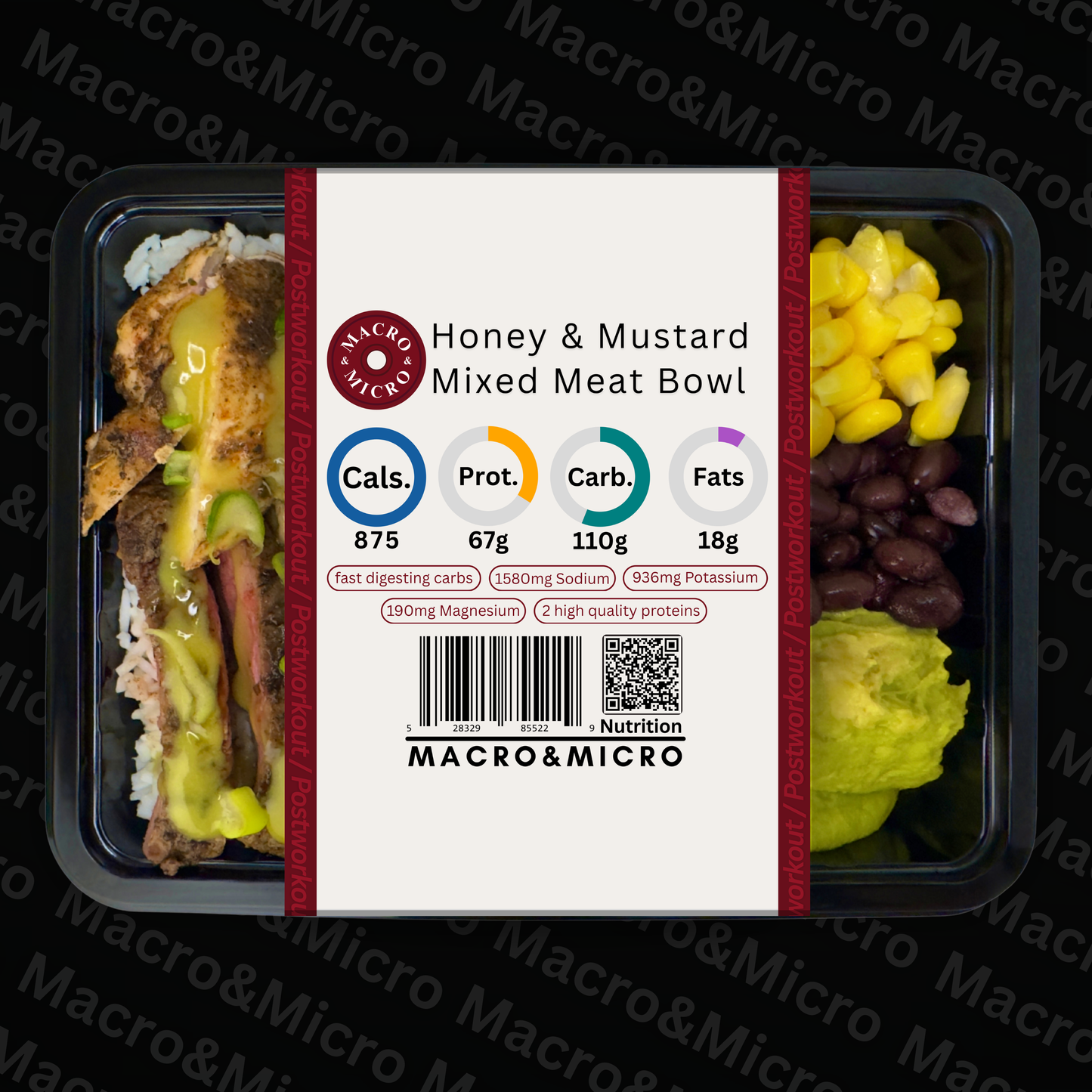 Macro&Micro Honey & Mustard Mixed Meat Bowl.
Capetown Mealprep