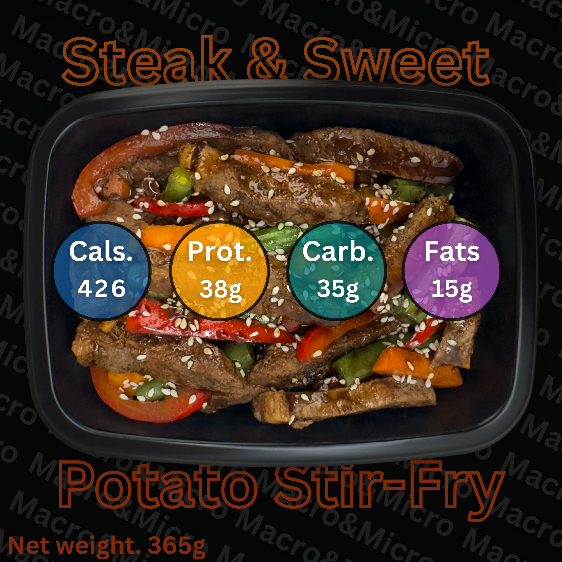 Macro&Micro Steak and Sweet Potato Stir-Fry. High Protein CapeTown Mealprep